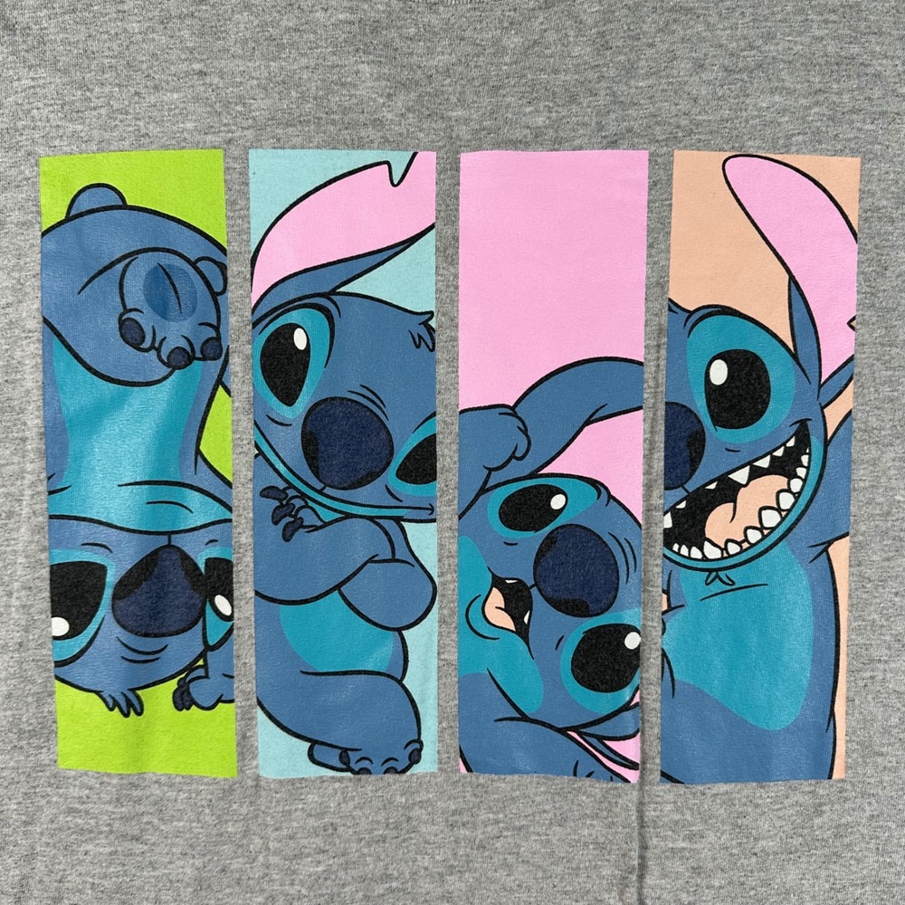 Disney Stitch 3X Gray Graphic T Shirt Lilo & Stitch Four Panel Faces Tee